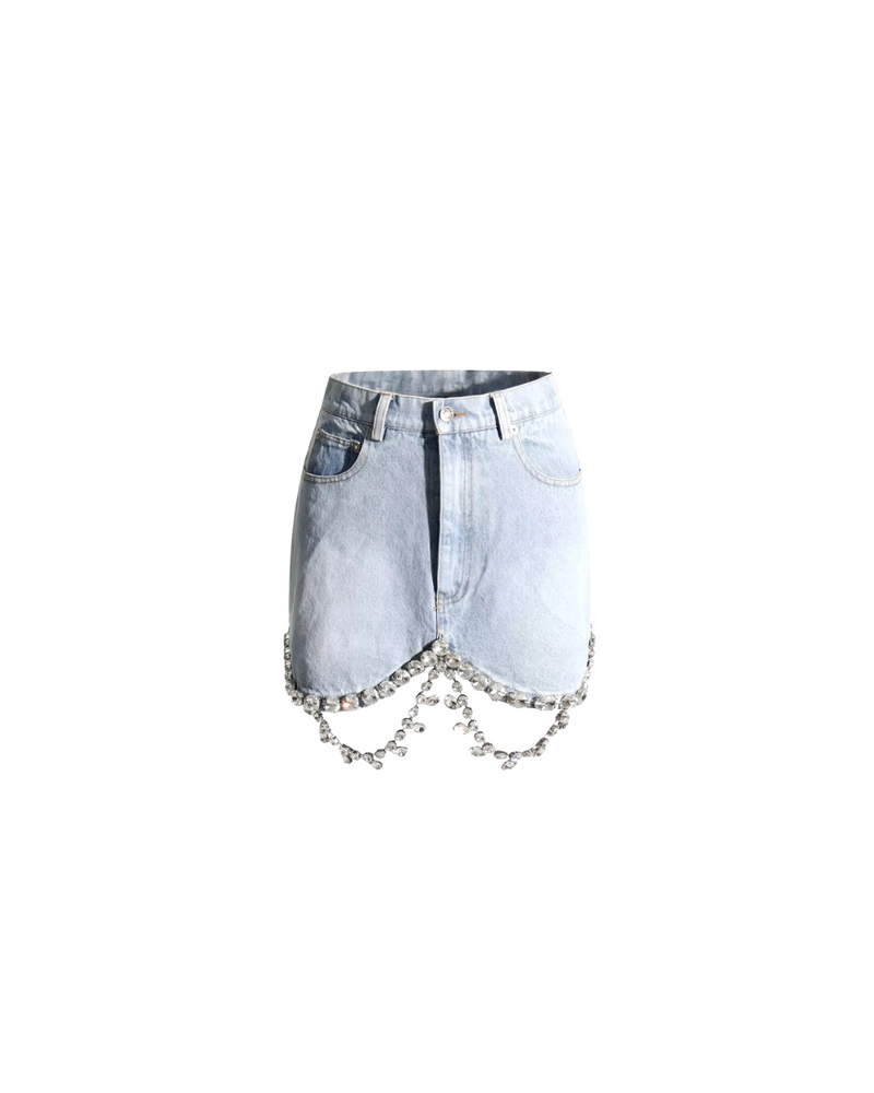 Kira Tassel Denim Skirt