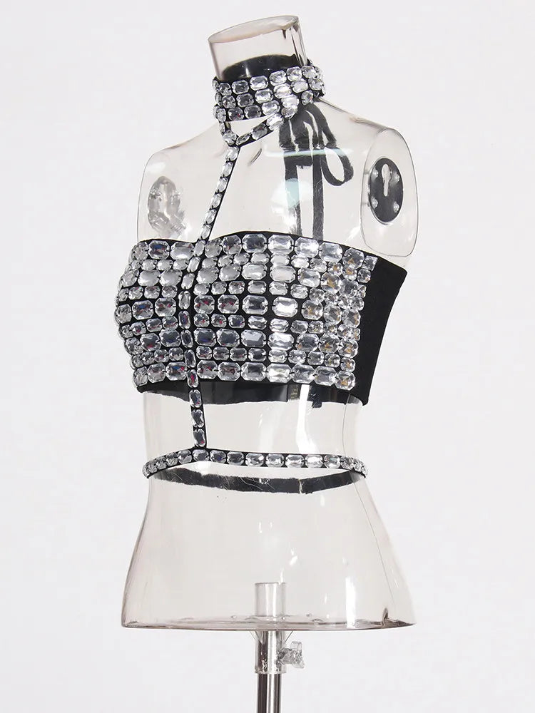 Diamond Halter Crop Top